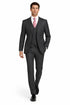 Mens Charcoal Tiglio Suit – Classic 3 Piece Dark Grey Suit for Business, Wedding and Formal Wear