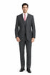 Mens Charcoal Tiglio Suit – Classic 3 Piece Dark Grey Suit for Business, Wedding and Formal Wear