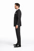 Mens Classic Double Breasted Poplin Suit In Black