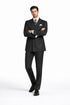 Mens Classic Double Breasted Poplin Suit In Black