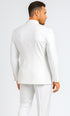 Mens Classic Double Breasted Poplin Suit In White