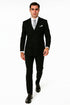 Mens Classic Wool Double Breasted Suit in Black