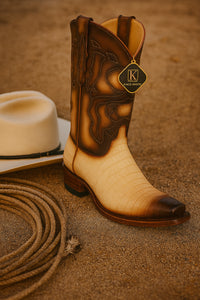 King Exotic Men's Caiman Belly Snip Toe Boots