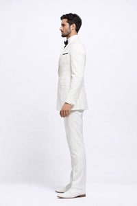 Mens Colonel Sanders KFC White Double Breasted Suit Costume
