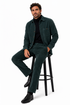 Mens Corduroy Shirt and Pants Walking Suit in Winter Cotton Fabric Casual in Color Green leisure Style