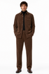 Men's Corduroy Shirt and Pants Walking Suit in Winter Cotton Fabric Casual in Color Brown leisure Style