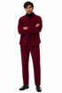 Mens Corduroy Shirt and Pants Walking Suit in Winter Cotton Fabric Casual in Color Burgundy leisure Style