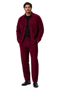 Mens Corduroy Shirt and Pants Walking Suit in Winter Cotton Fabric Casual in Color Burgundy leisure Style