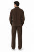Mens Corduroy Shirt and Pants Walking Suit in Winter Cotton Fabric Casual in Color Mocca Choclate brownleisure Style