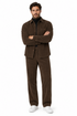 Mens Corduroy Shirt and Pants Walking Suit in Winter Cotton Fabric Casual in Color Mocca Choclate brownleisure Style