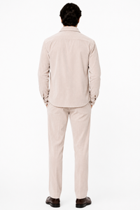 Men's Corduroy Shirt and Pants Walking Suit in Winter Cotton Fabric Casual in Color Shell Tan Sand Natural leisure Style