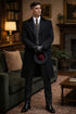 Mens Costume Thomas Shelby Vested Suit & Black Overcoat