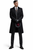 Mens Costume Thomas Shelby Vested Suit & Black Overcoat