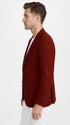 Mens Crimson Red Blazer – Classic Two-Button Wedding, Church, Business & Smart-Casual Sport Coat