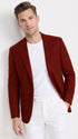 Mens Crimson Red Blazer – Classic Two-Button Wedding, Church, Business & Smart-Casual Sport Coat