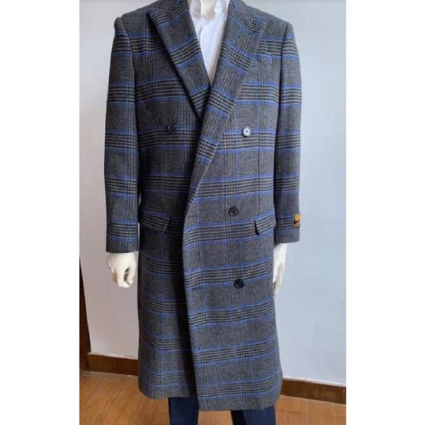 Mens Dark Gray Overcoat - Full Length Topcoat - Wool Coat