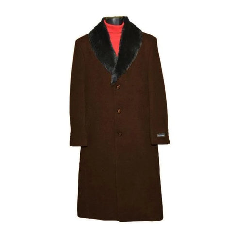 Big And Tall Dark Brown Wool Outerwear Overcoat