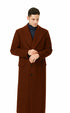 Mens Dark Brown full length wool overcoat -Full length Mens Topcoat - Full length coat