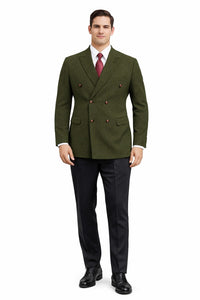 Mens Dark Green Winter Blazer - Hunter Sport Coat jacket Modern Fit 2 Buttons Style Notch