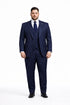 Men's Dark Navy Blue ~ White Mars Vested Peak Lapel Gangster Bold PinStripe Suit