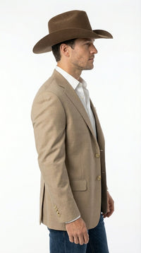 Mens Dark Tan Cowboy Western Blazer – Classic Western Style Sport Coat Casual Formal Jacket for Business Wedding Modern Fit