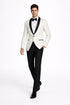 Mens Designer Ivory & Black Traditional Shawl Dinner Jacket