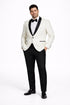Mens Designer Ivory & Black Traditional Shawl Dinner Jacket