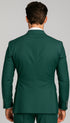 Mens  Designer Modern Fit Double Breasted Wool Suit with Gold Buttons in Hunter Green