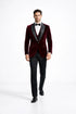Mens Designer Velvet Dinner Jacket in Burgundy