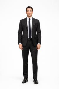 Mens Don Draper Solid Charcoal Grey Suit