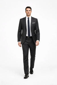 Mens Don Draper Solid Charcoal Grey Suit
