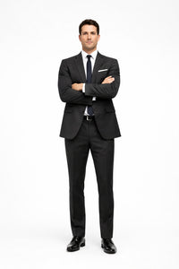 Mens Don Draper Solid Charcoal Grey Suit