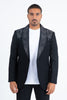 Men’s Black Sparkle Rhinestone Blazer – Slim Fit Double Button Coat