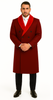 Mens Double-Breasted Burgundy Overcoat with Red Faux Fur Shawl Collar – Alberto Nardoni Winter Coat