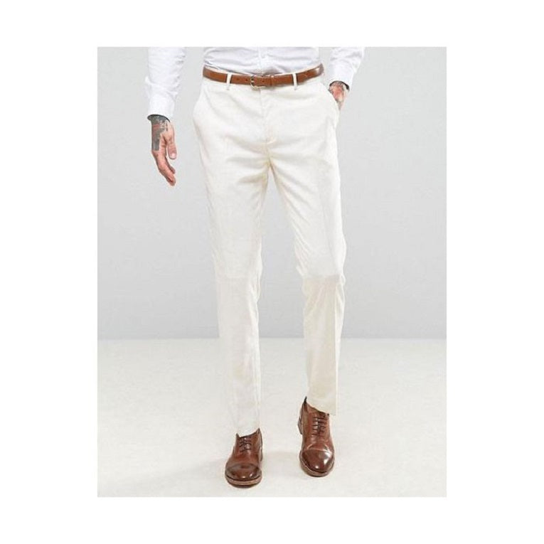 white christmas dresses Mens Dress Pants Ivory ~ Cream Flat Front Pants Slacks – OvercoatUSA