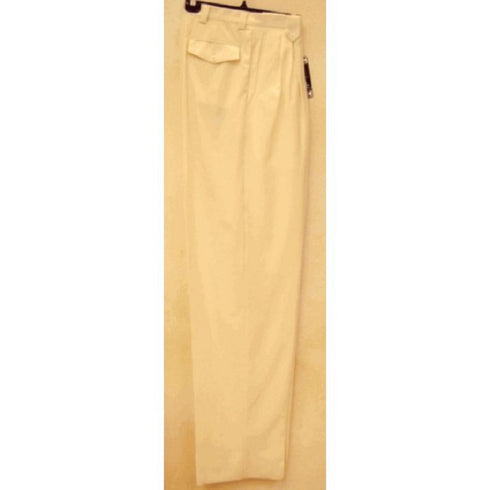 Mens Dress Pants Long Rise Big Leg Slacks Ivory Wide Leg Dress Unfinished Bottom