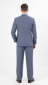 Mens Dusty Blue 3 Piece Suit 100% Wool Fabric – Classic Fit Wide Leg Pleated Pants Double Breasted Vest Formal Business Church Suit By Apollo King
