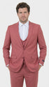 Mens Dusty Rose Three Piece Suit – Modern Formal 3PC Wedding and Prom Suit - Pink Coloe Modern Fit