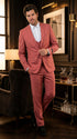 Mens Dusty Rose Three Piece Suit – Modern Formal 3PC Wedding and Prom Suit - Pink Coloe Modern Fit