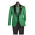 Mens Emerald Green Jacquard Tuxedo Suit