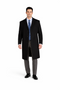 Mens Extra Long Outerwear in Black &amp; Charcoal Topcoat/Overcoat