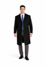 Mens Extra Long Outerwear in Black &amp; Charcoal Topcoat/Overcoat