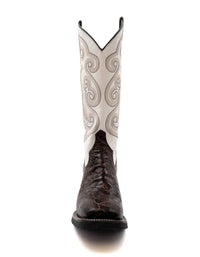Men's Ferrini Kai Sea Turtle Print Boots Handcrafted Brown