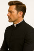 Mens Five Button Mandarin banded Black Tuxedo