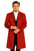 Three Buttons Red Wool Fabric Overcoat / Long men's Dress Topcoat - Winter coat