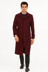 Men's Full Length Top Coat - Single Breasted - Mens Big and Tall burgundy Trench coat