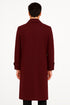 Men's Full Length Top Coat - Single Breasted - Mens Big and Tall burgundy Trench coat