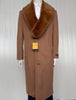 Mens Full Length And Cashmere Overcoat - Winter Topcoats - Light Brown Coat - Dark Camel - Vecuna Color