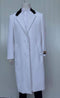 Mens Full Length Wool and Cashmere Overcoat - Winter Topcoats - White Coat