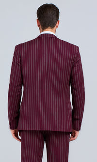 Men's Gangster Bold PinStripe Stripe Chalk Pinstripe Vested 3 Piece Fashion Suit 1920;S 30s Fashion In 10 Colors